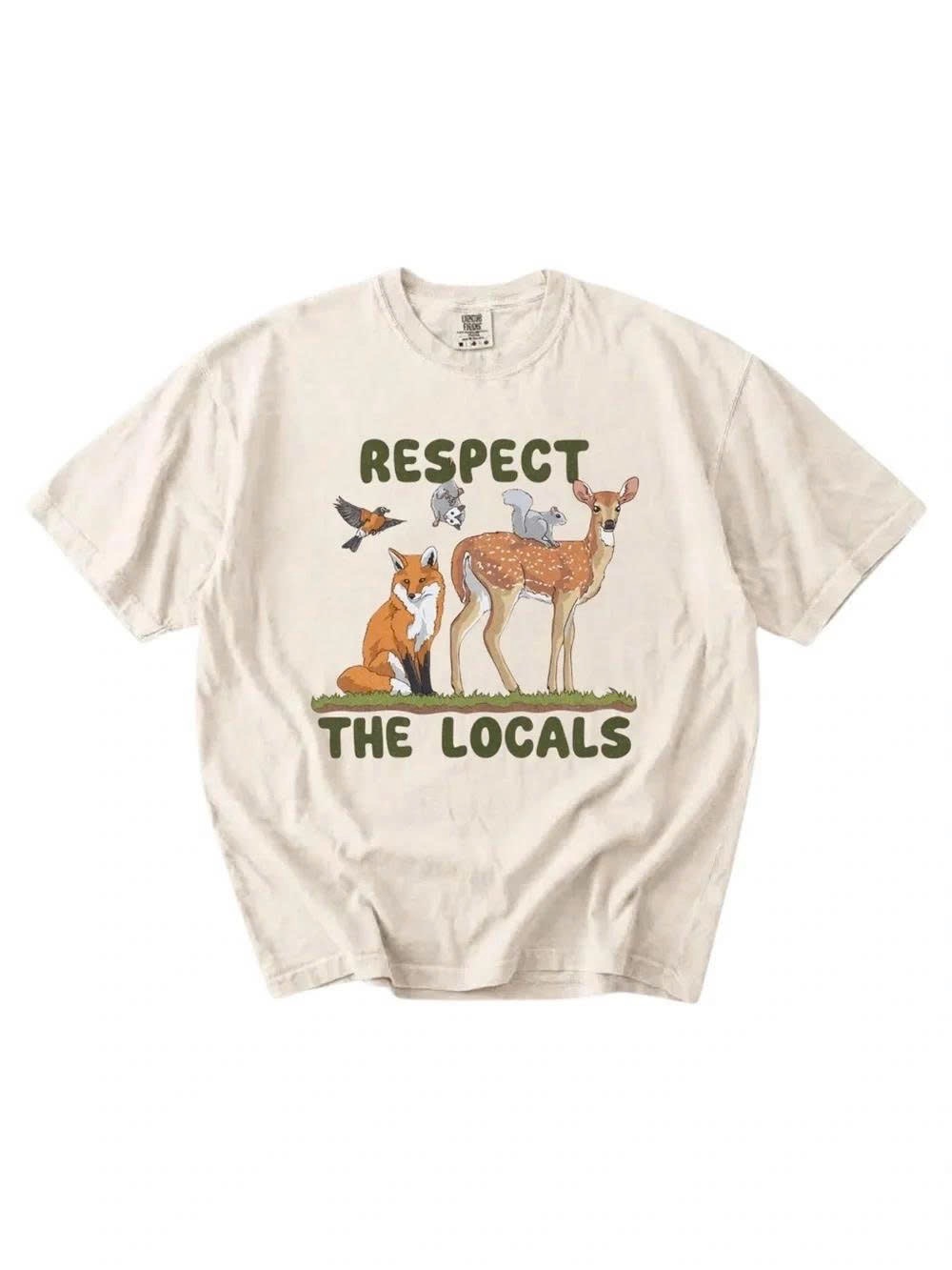 Respect The Locals Graphic Tee for Kids - Cream